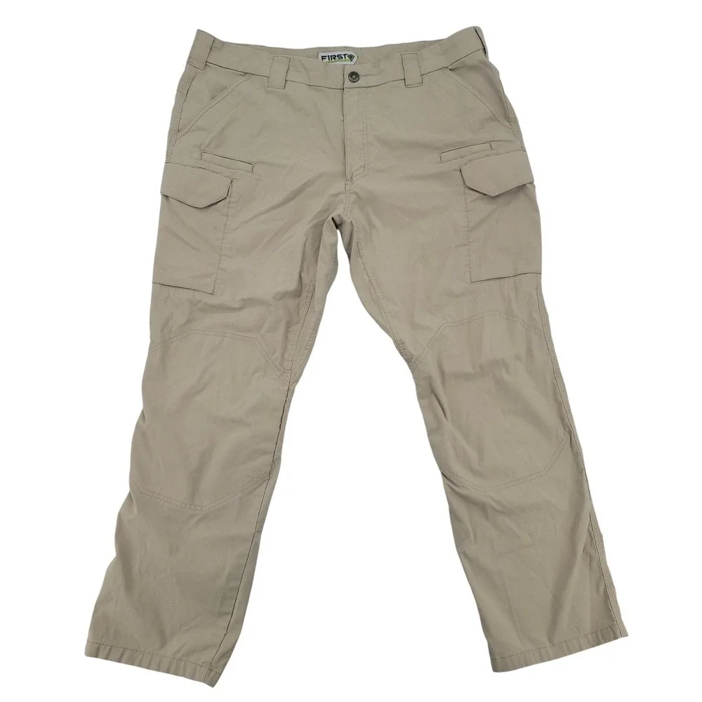 FIRST Tactical Cargo Pants Men's 42x32 Khaki Ripstop Utility Hiking Work Outdoor